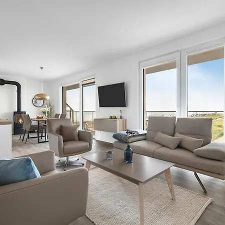 Beachwavethree- 2og, Barrierearm, Meerblick, Balkon, Kamin, Sauna * Olpenitz