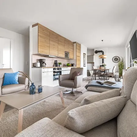 Beachwavethree- 2og, Barrierearm, Meerblick, Balkon, Kamin, Sauna Apartment