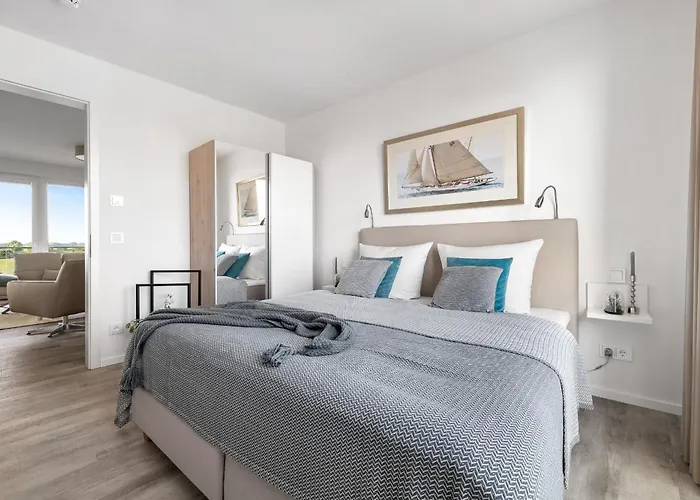 Appartement Beachwavethree- 2og, Barrierearm, Meerblick, Balkon, Kamin, Sauna