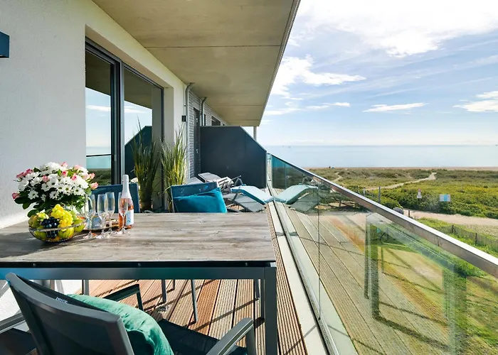 Appartement Beachwavethree- 2og, Barrierearm, Meerblick, Balkon, Kamin, Sauna