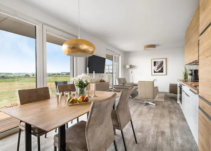 Beachwavethree- 2og, Barrierearm, Meerblick, Balkon, Kamin, Sauna Appartement Olpenitz